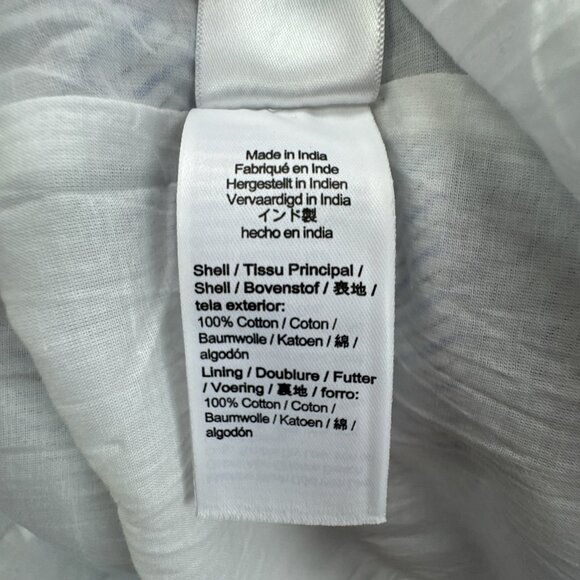 J Crew‎ Button Down Poplin Dress 14 White Blue Stripe Long Maxi Coastal Flowy - Picture 11 of 16